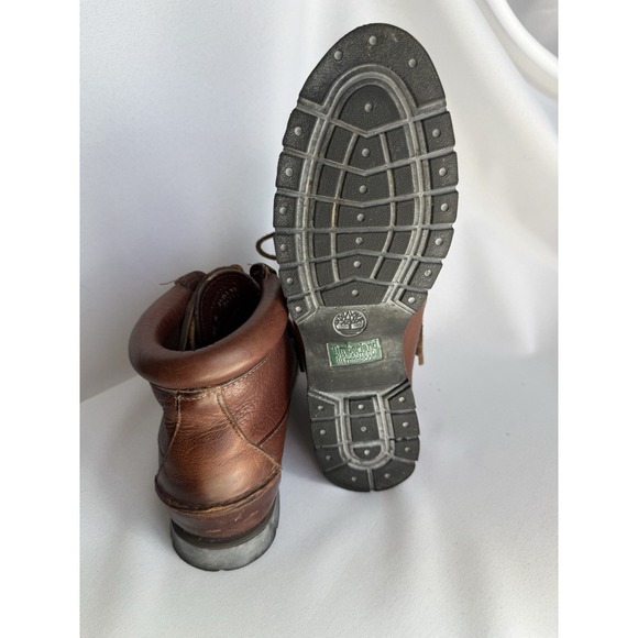 Vintage Timberland Brown Leather Moc Toe Ankle Boots 57331 Womens Size 9.5‎ M - Picture 9 of 10